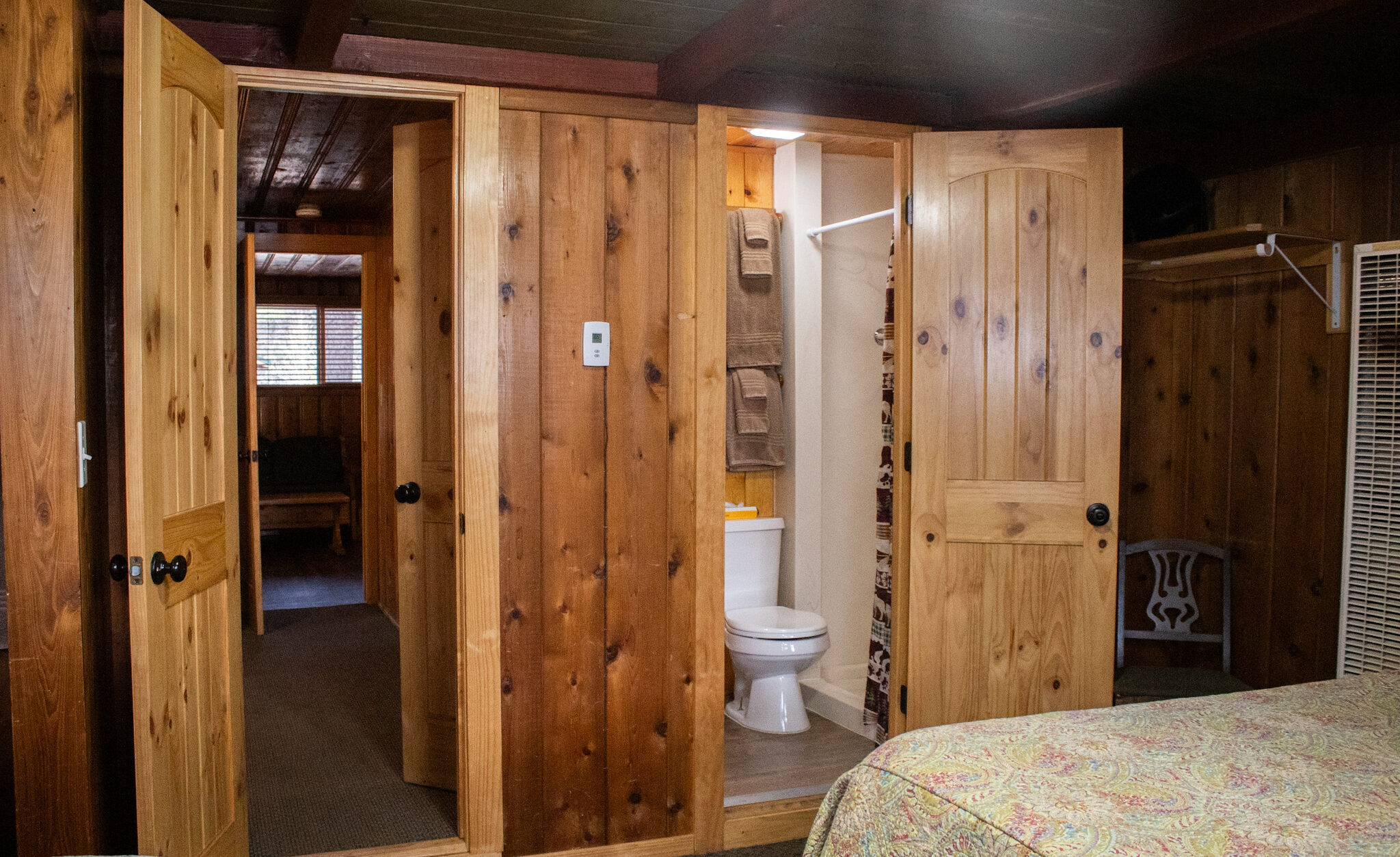 Cabin 2 Back Bedroom Door Into Bathroom